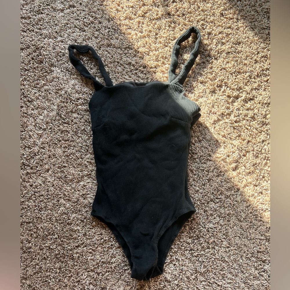 Princess Polly Black Ribbed bodysuit